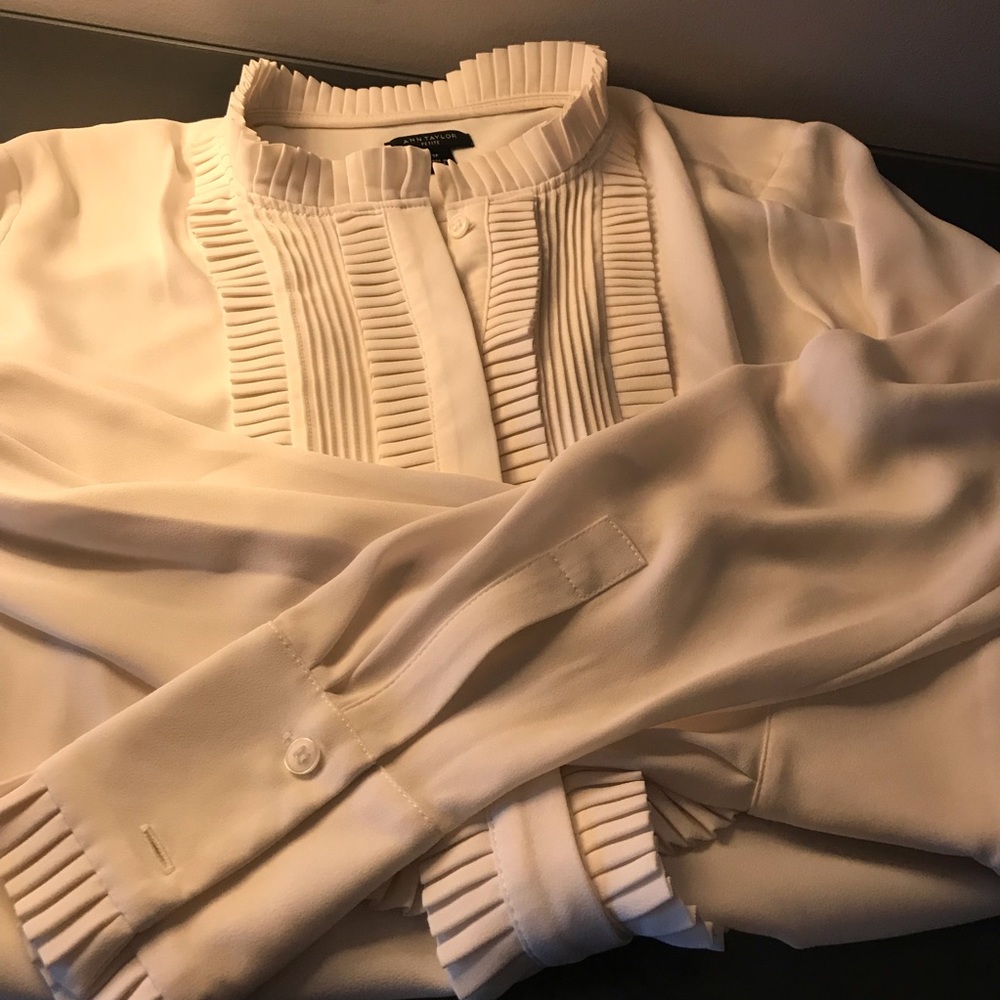 Tuxedo blouse.